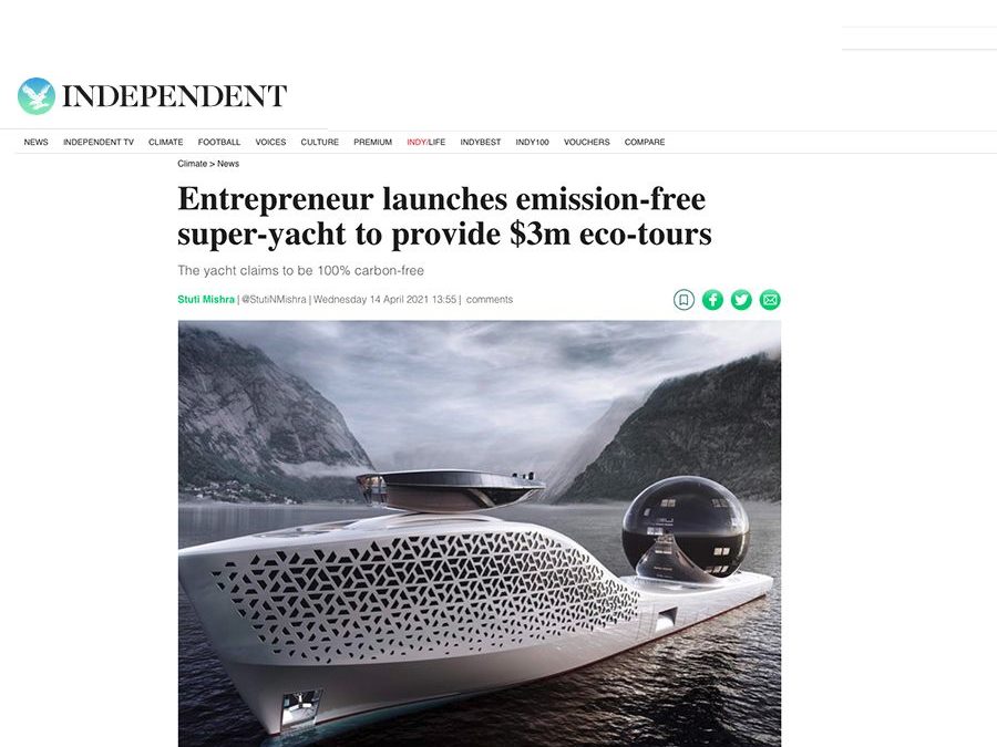 Entrepreneur launches emission-free super-yacht to provide $3m eco-tours